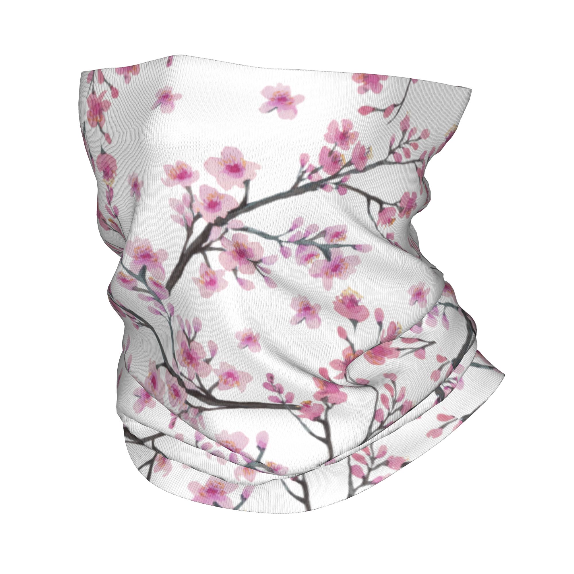 Neck Gaiter Face Cover - وشاح رقبة ياباني بتصميم أزهار الكرز